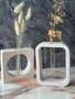Aberto Design Juego de Jarrones de Concreto Gris y Blanco